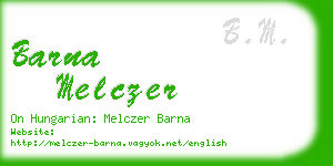 barna melczer business card